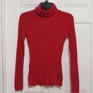 3/$15 Red Camel Turtleneck Ribbed Red Sweater Sz Med